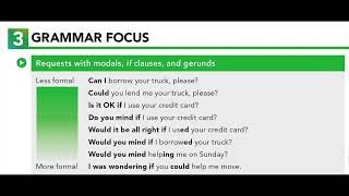 U3.3 GRAMMAR FOCUS: Requests with modals, if clauses, and gerunds