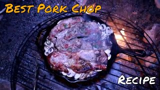 Amazing pork chop Recipe at the Lake Open Fire Cooking! Drunk Chefs