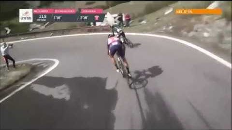 Vincenzo Nibali, hair-raising bunny-hopping on the descent