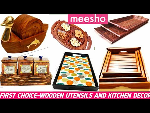 Meesho Smart Kitchen Wooden Trays and Utilities🥰Enhance Your Beautiful Kitchen with These