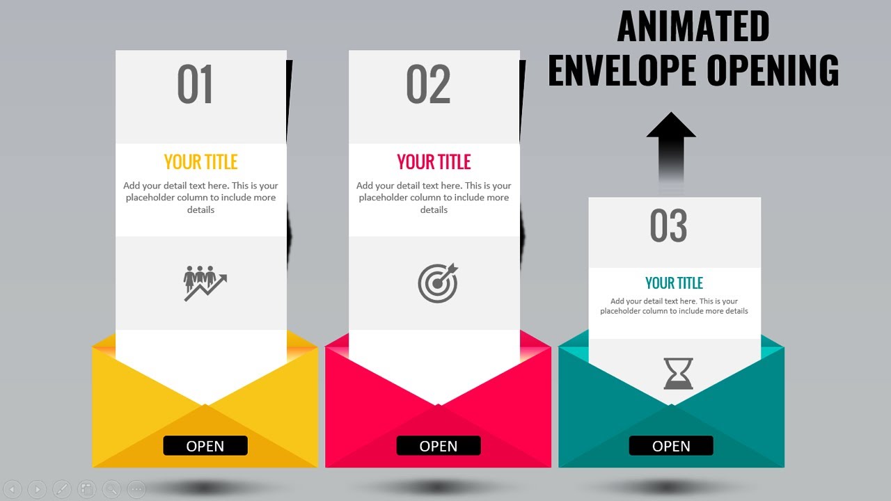 Interactive Envelope Opening Slide Design in PowerPoint Free Template