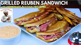 CORNED BEEF RECIPE | HOW TO MAKE GRILLED REUBEN SANDWICH WITH RUSSIAN DRESSING RECIPE