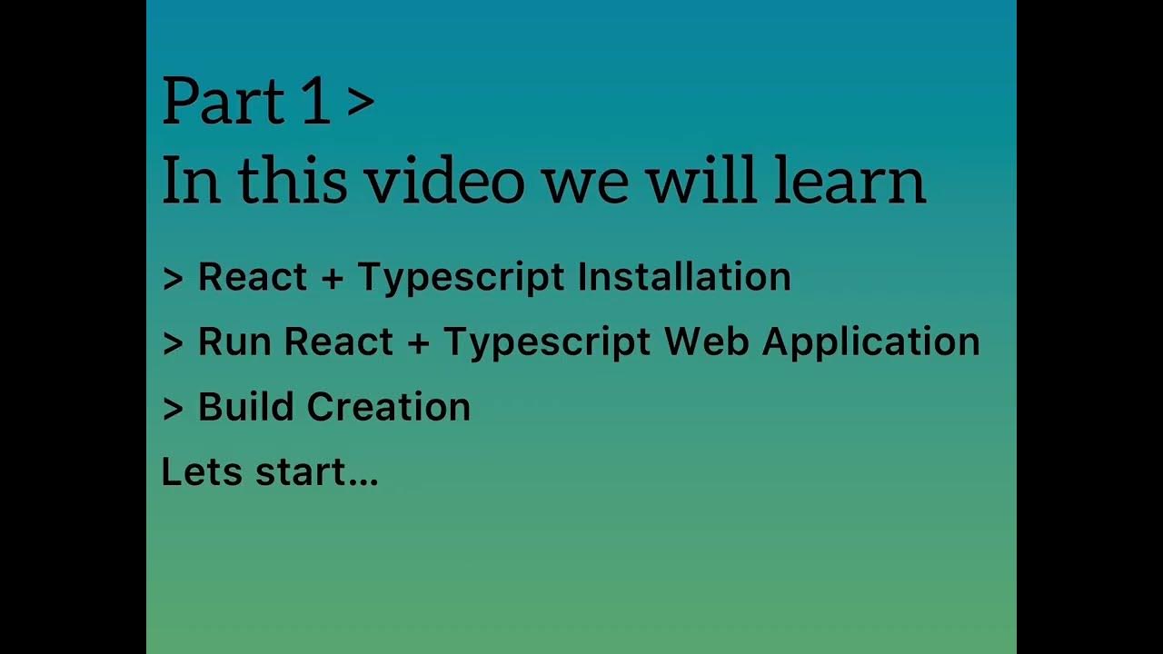 Creating our first React + Typescript App | React + Typescript ...