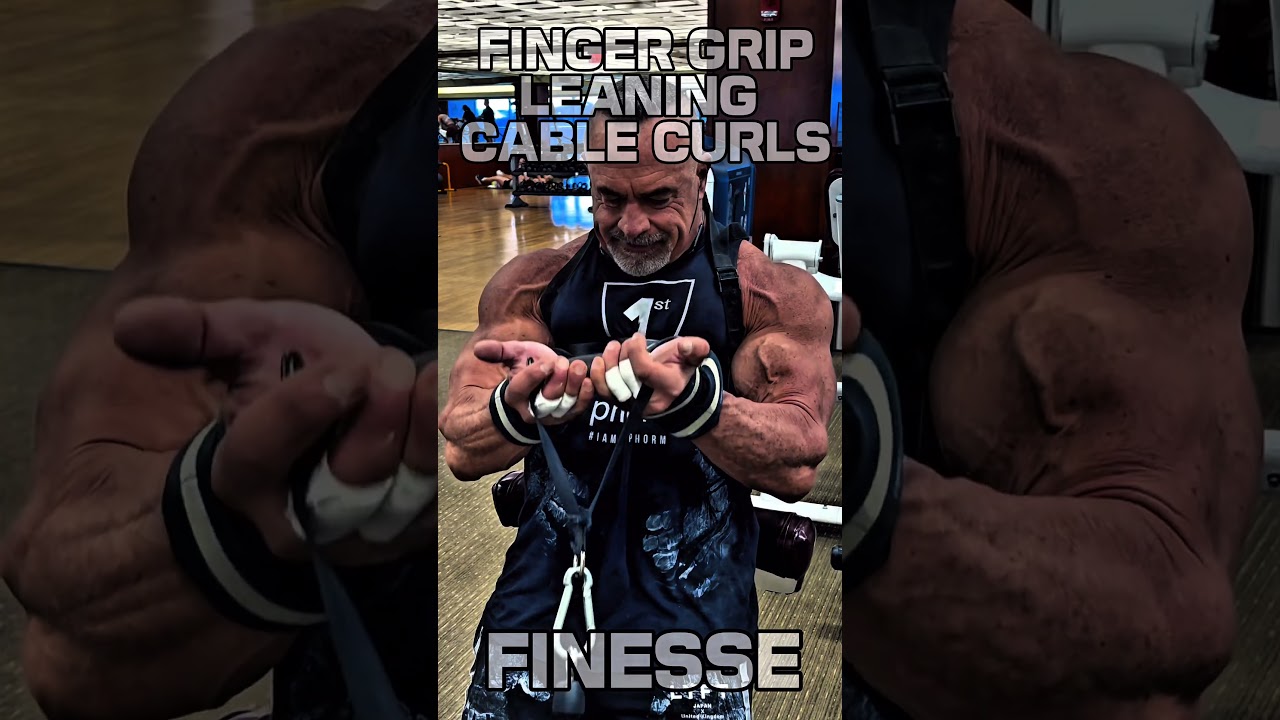 FINGER GRIP, LEANING CABLE CURL FOR BICEPS #finesse #biceps #curls #workout #motivation