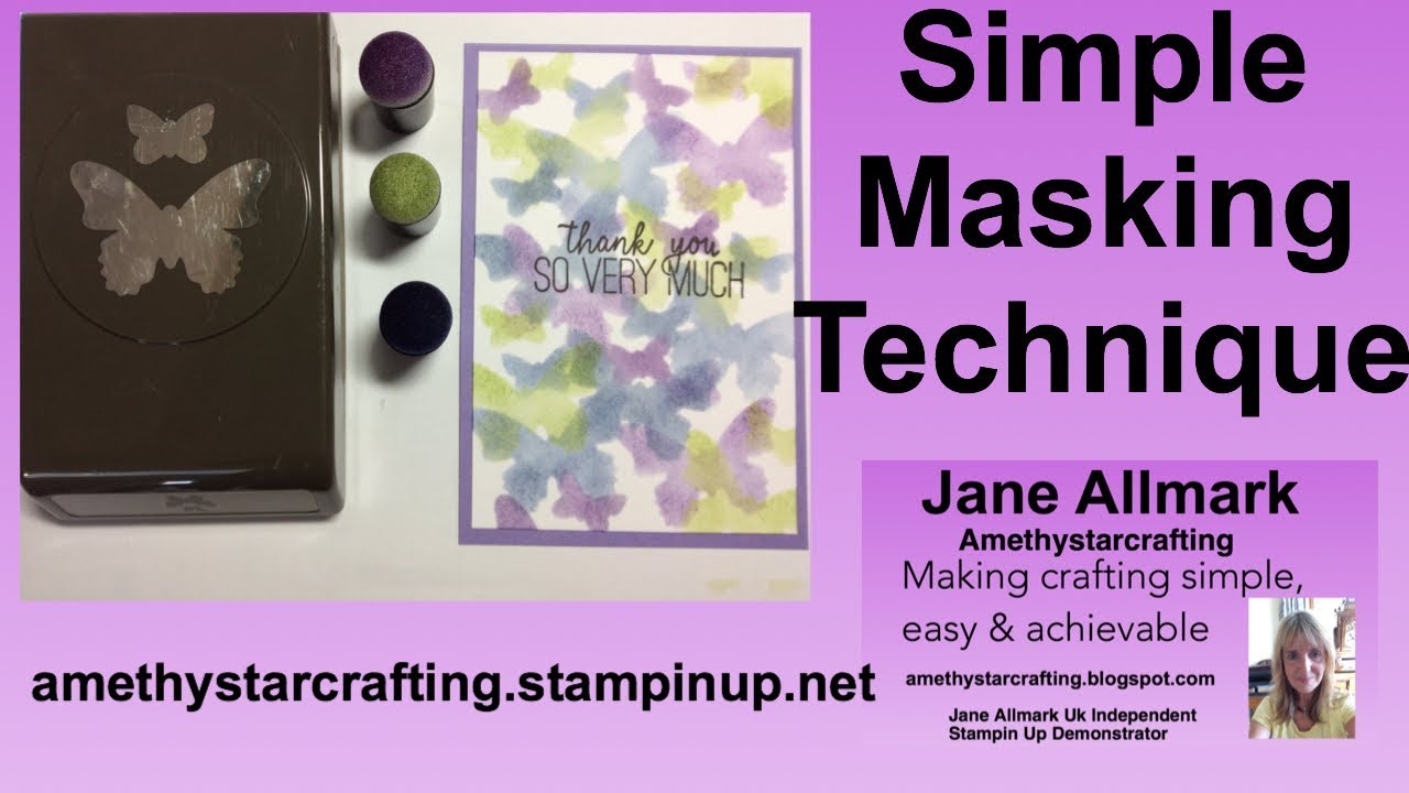 Stampin' Up! Butterfly Duet Punch simple masking technique