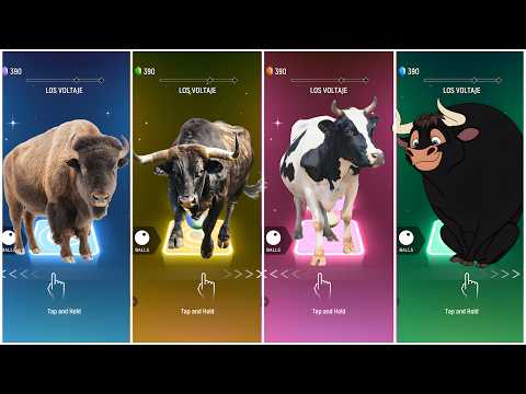 Bison 🆚 Bull 🆚 Cow 🆚 Ferdinand | Animals Tiles Hop Coffin Dance Cover #2