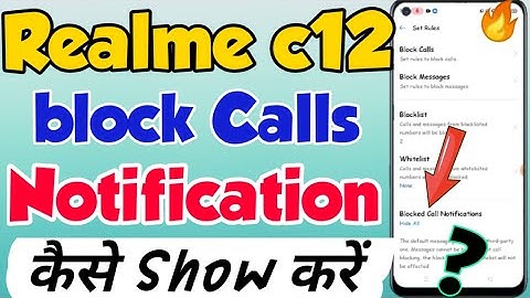 Realme c12 mein block Calls Notification Setting kaise Show kare | block Calls Setting in realme c12