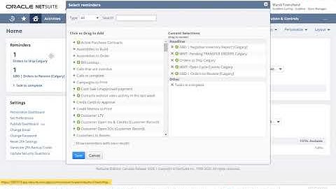 NETSUITE: Reminders portlet setup