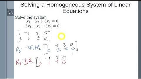 Homogeneous Systems of Linear Equations