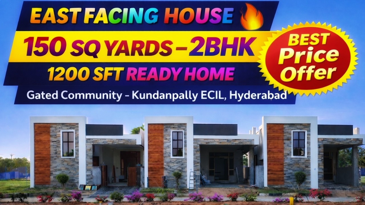 150 Sq Yards East Facing 2BHK Independent House for Sale in Kundanpally ECIL Hyderabad 🏡🔥
