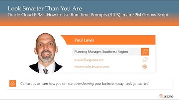 Oracle Cloud EPM - How to Use Run-Time Prompts (RTPS) in an EPM Groovy Script