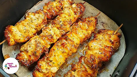 Super Moist And Juicy Chicken Skewers In Air Fryer | Easy Air Fryer Recipes | Air Fryer Chicken