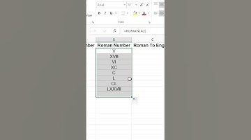Converting Roman to Number in Excel (ARABIC Function)