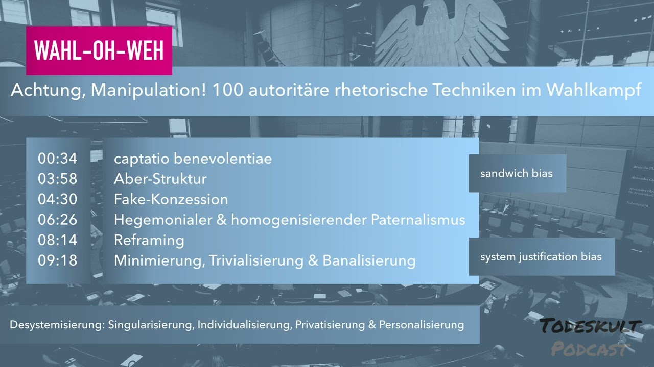 Wahl-Oh-Weh: Achtung, Manipulation! 100 autoritäre rhetorische Techniken im Wahlkampf (1/10)