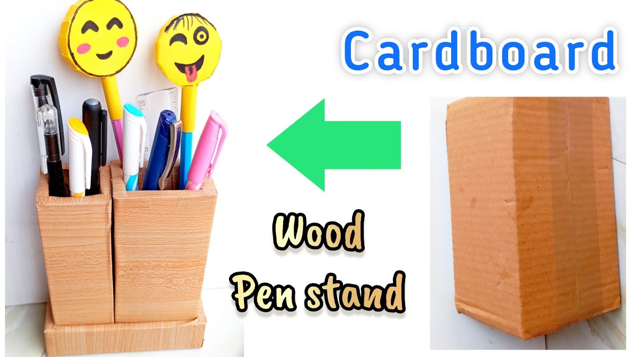BEST CARDBOARD REUSE IDEAS How to make pen stand DIY Cardboard