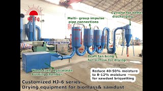 How to use the LPG GAS fuel to dry the wet biomass sawdust?