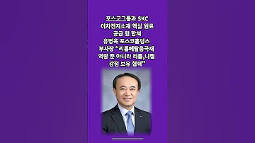 포스코그룹 SKC 차세대 이차전지소재 사업 경쟁력 강화 설윤지기자 경북신문TV