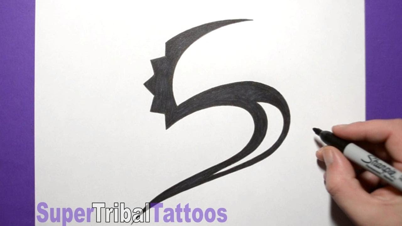 How To Draw A Cool Simple Letter S Tribal Tattoo Design Style Youtube