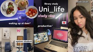 uni life 💌 lots of library studying, busy optometry student, making souffle pancakes🥞