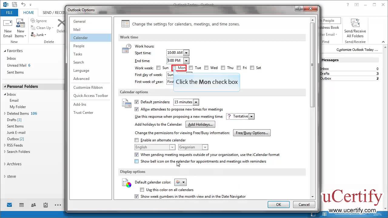 ms-outlook-2013-how-to-set-calendar-work-times-demo-youtube