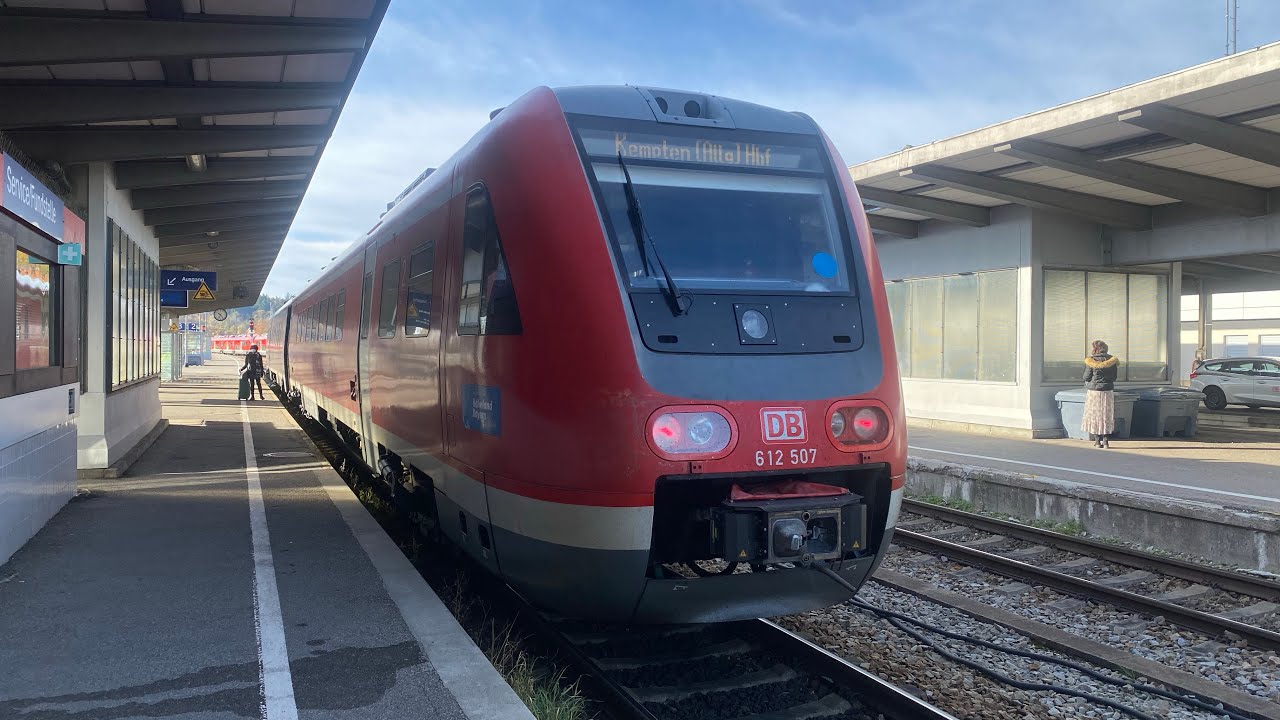 Br 612 Vollgasmitfahrt mit fettem Sound und max. 160 km/h von Buchloe nach Kempten (Allgäu) Hbf