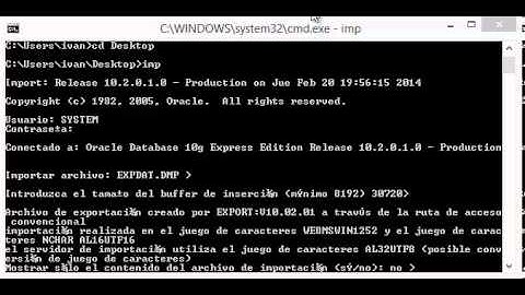 Importar una base de datos a Oracle