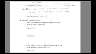 Type I & II Errors