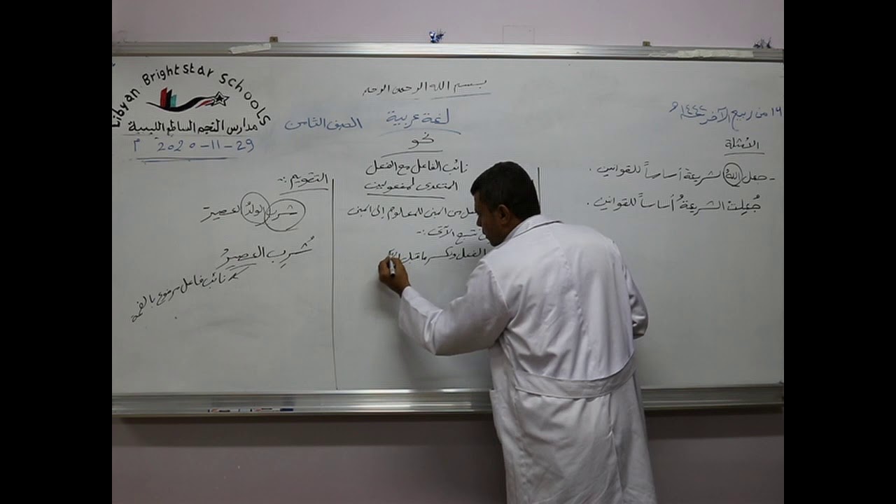 مادة اللغة العربية  للصف الثامن الأساسي /  نحو درس نائب الفاعل مع الفعل