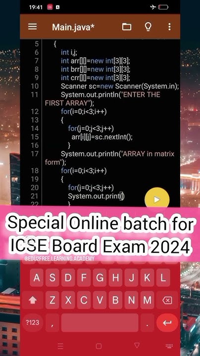 Addition of Two Matrix Program in Java #java #icse - YouTube