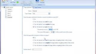 e-Learning Authoring Tool's course completion settings