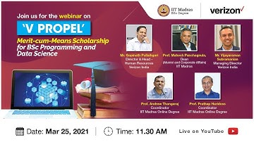 LIVE _ ‘V PROPEL’ - Merit-cum-Means Scholarship for BSc Programming and Data Science