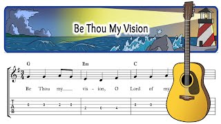 Be Thou My Vision - Easy Christian Guitar Sheet Music with TAB, Chords & Lyrics