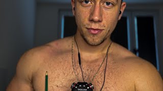 Tracing on my body with Heavy breathing ASMR (male whispers, scratching sounds)