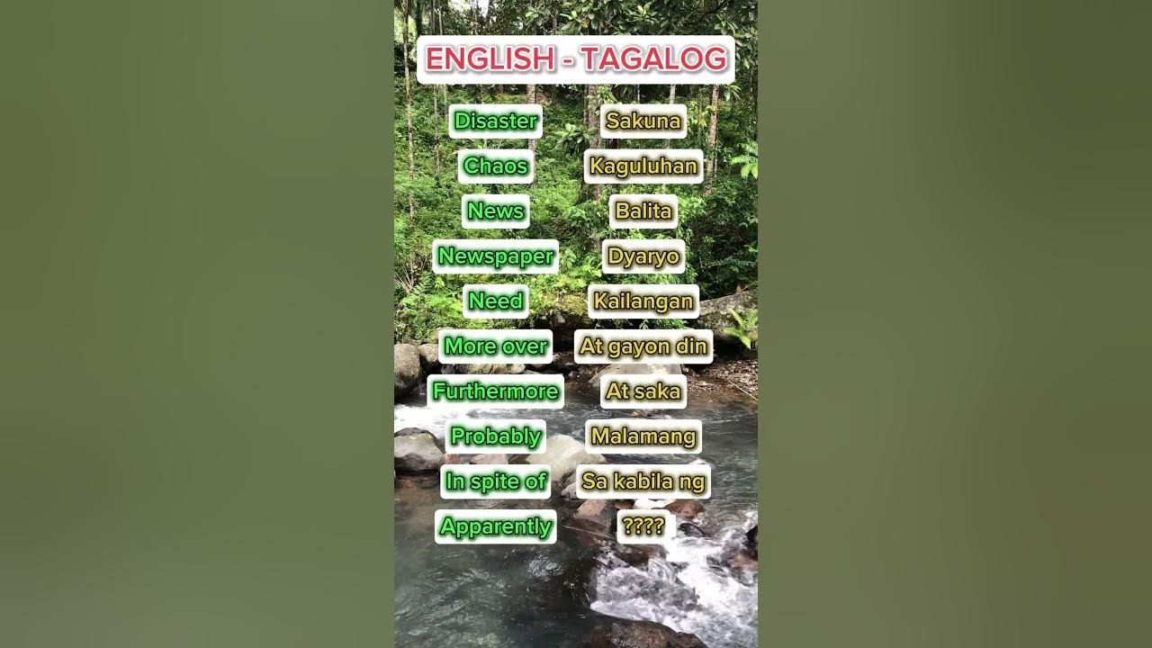 300 English Tagalog Translation reels shorts short video 