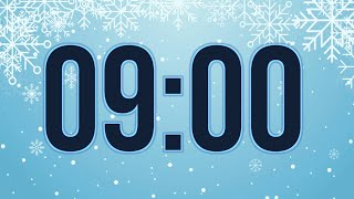 9 minute winter countdown timer with alarm ❄️🎵