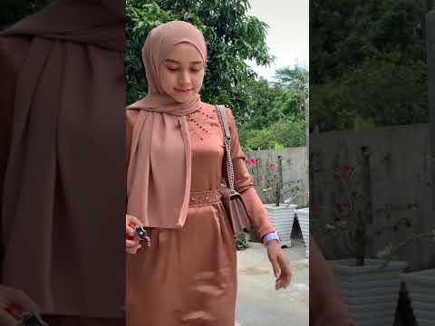 Tiktok hijab pashmina dress satin