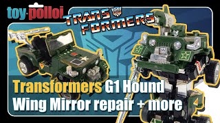 Vintage Transformers G1 Hound Wing Mirror (side view mirror) repair and more - Toy Polloi