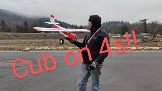 First Cub flight on 4s!