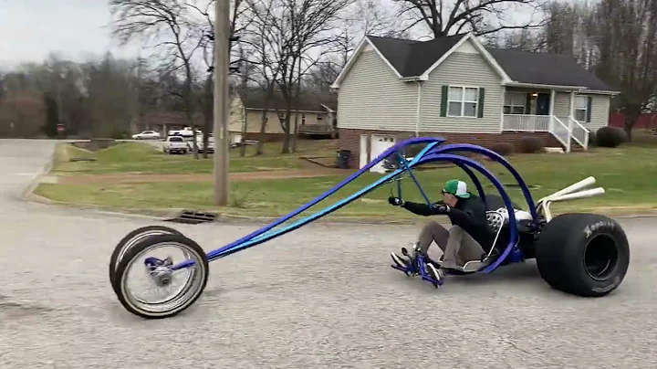 The Blue Demon Trike . Built by Ian Roussel and Eerie Eric on full custom garage