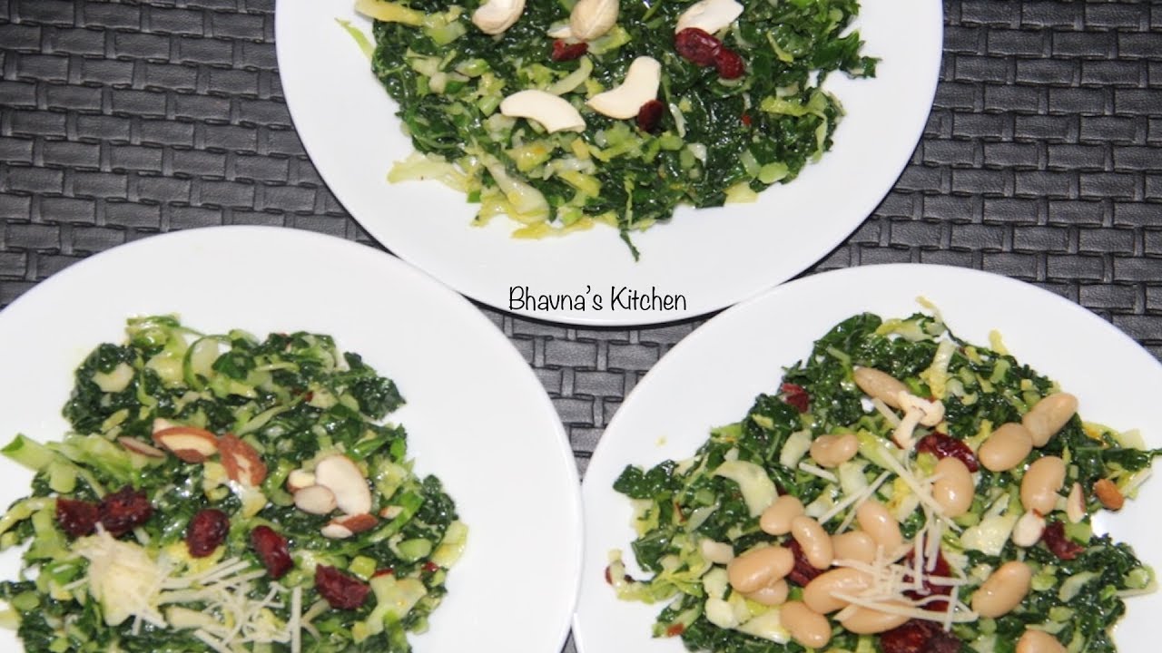 Kale & Brussels Sprout Salad Video Recipe | Bhavna