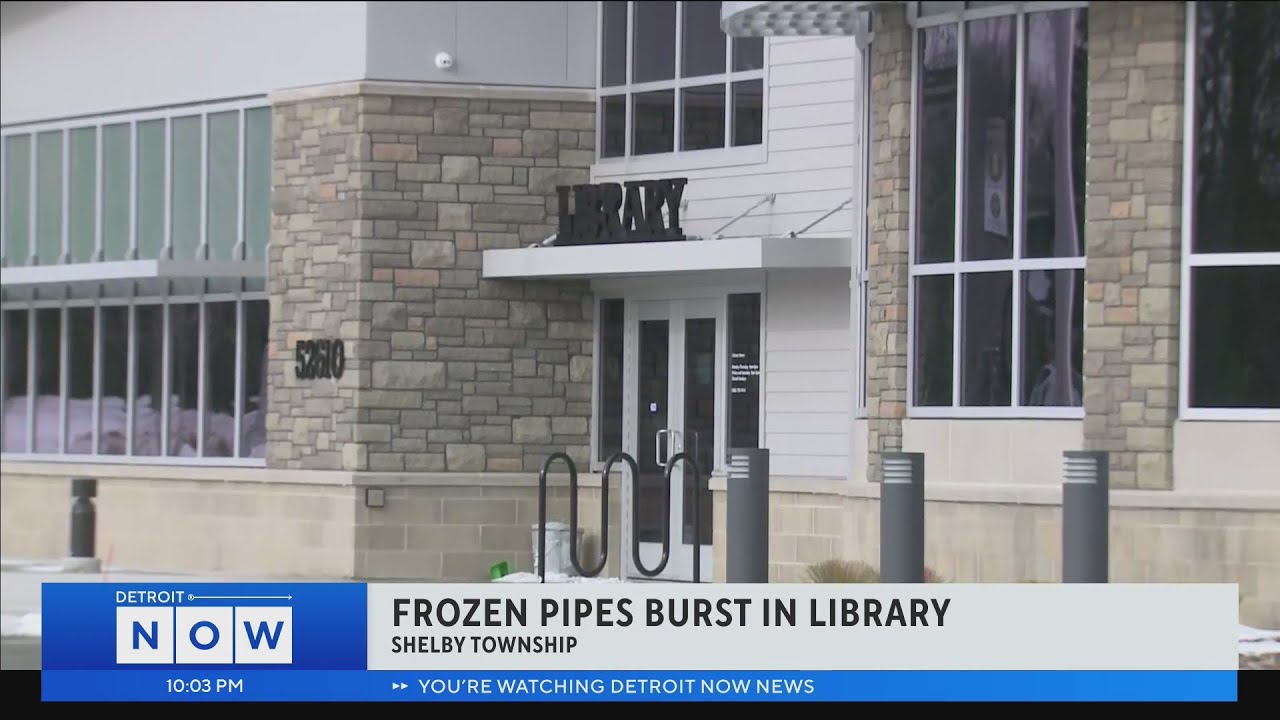 Shelby Township Library damaged by burst pipes YouTube