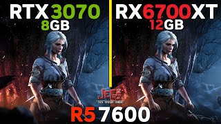 RTX 3070 vs RX 6700 XT | Ryzen 5 7600 | Tested in 15 games