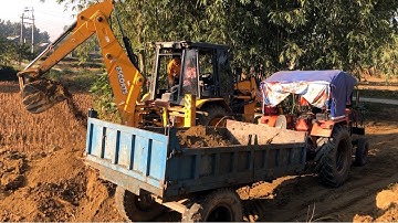Escort Backhoe Loader Loading A Soil In Tractor, Escorts Vs Tractor Video