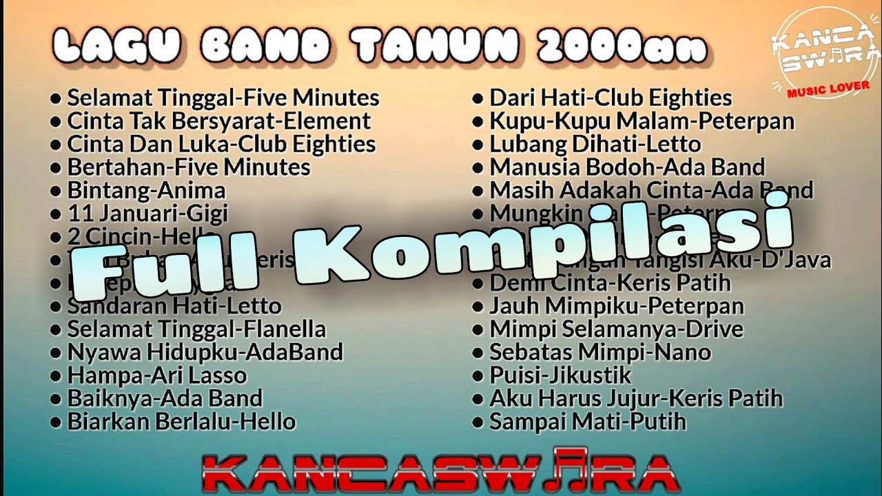 Lagu Pop Indonesia Tahun 2000an|FULL KOMPILASI NONSTOP!! - YouTube