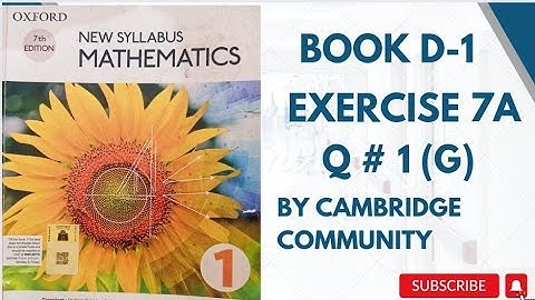 Exercise # 7A Q1(g) oxford 7th edition NSM |Number Sequence | Number patterns Grade 6 & 7 O