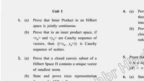 MSc Mathematics 10th Sem Iner Product Space & Advance Measure Theory Question Paper