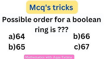 Order of Boolean Ring by trick in 2- minutes | Ring theory mcqs with answers #mathematics #afmathe