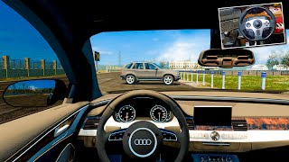 City Car Driving | Audi S8 2016 - Normal Driving With PXN V9 Steering Wheel Gameplay screenshot 5