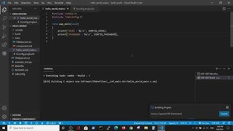 WIFI credentials menuconfig by Kconfig.projbuild in VSCode for version 4.3 - FreeRTOS ESP IDF esp32