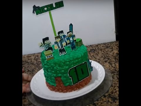 Bolo Personalizado do Minecraft de Chantilly